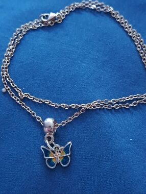 Blue Butterfly Necklace